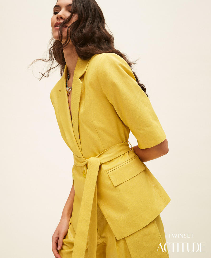 Linen blend blazer with lurex Argan Lurex Woman 261AT2070_13459_PA