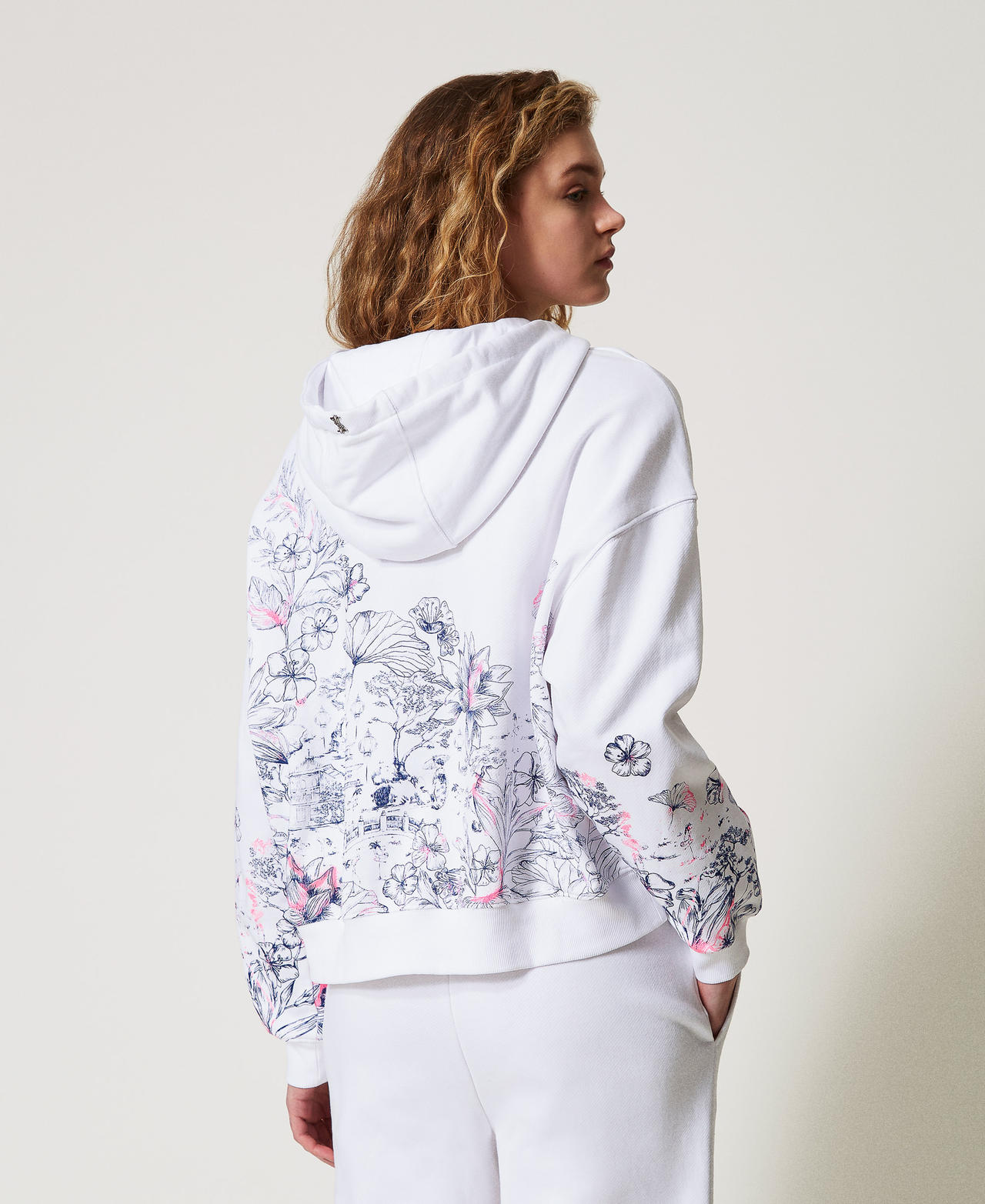 MYFO sweatshirt with a floral print Sprayed Toile de Jouy Woman 251AQ2030_12432_03
