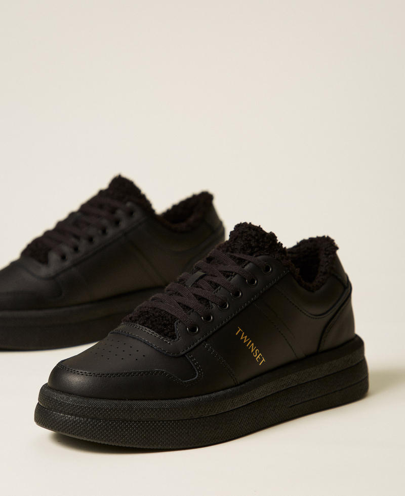 Zapatillas Fessura con pelo sintético Negro Mujer 252TGT01A_00006_02