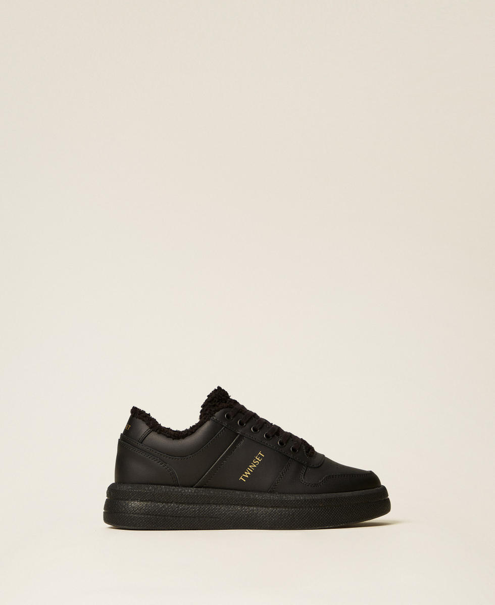 Baskets Fessura avec fausse fourrure Noir Femme 252TGT01A_00006_01