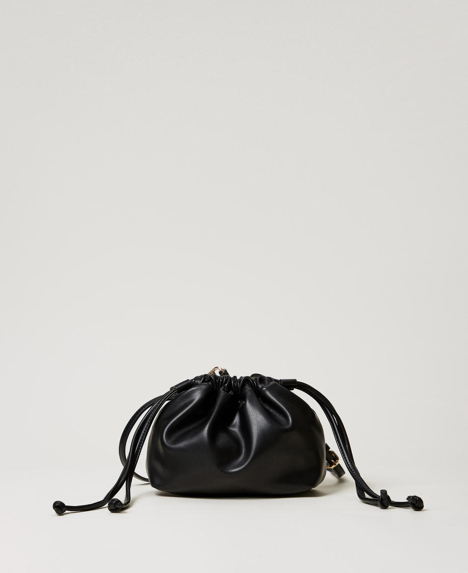 Borsa a tracolla con arricciatura Nero Donna 251TD8032_00006_01