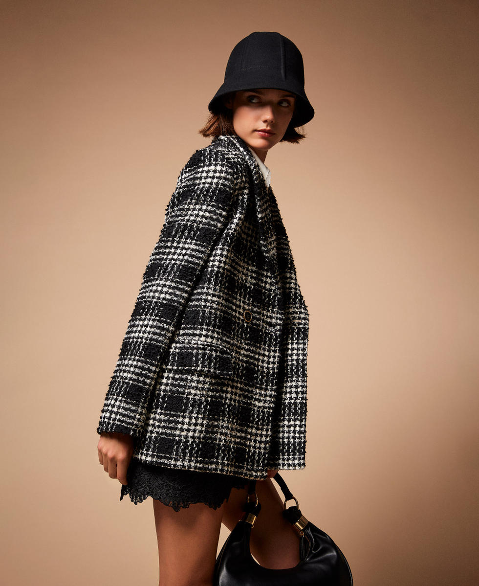 Bouclé check blazer