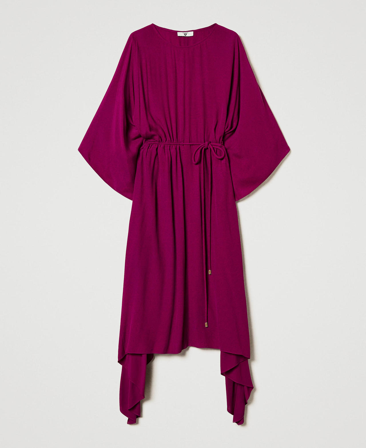 Midi dress with drawstring Magenta Purple Woman 251LB2SBB_11736_0S
