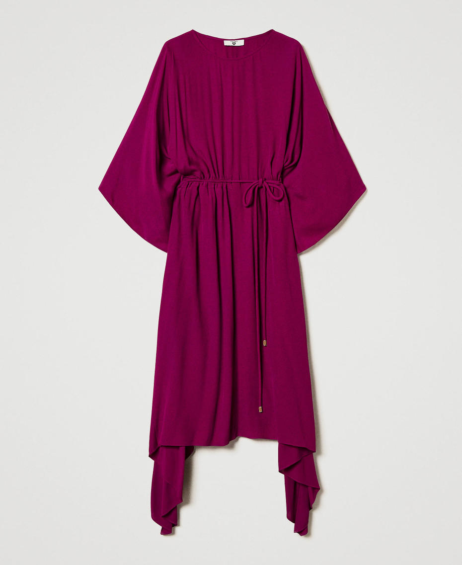 Midi dress with drawstring Magenta Purple Woman 251LB2SBB_11736_S0