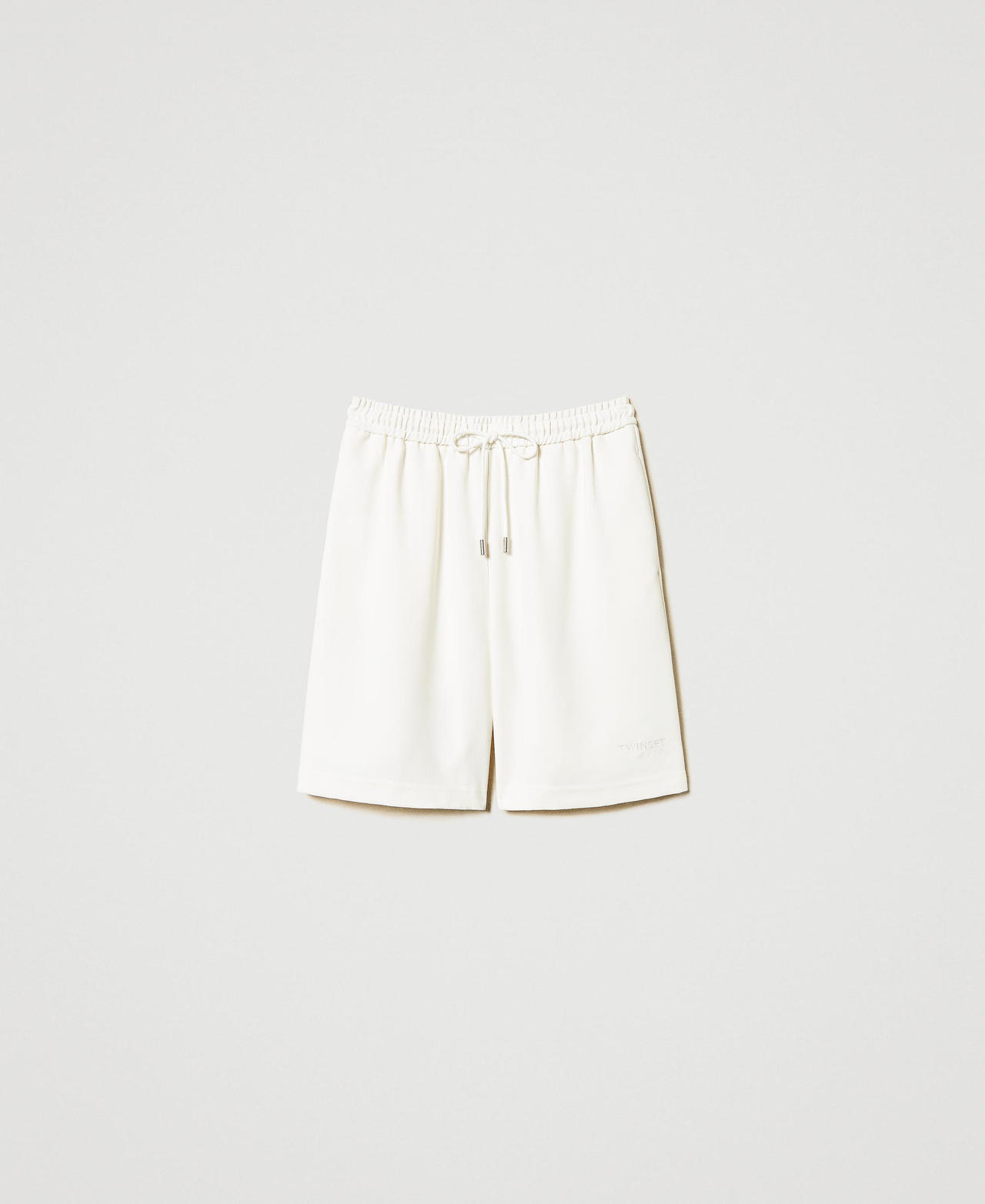 Crêpe piquet shorts Sugar White Woman 251AP2331_00632_0S