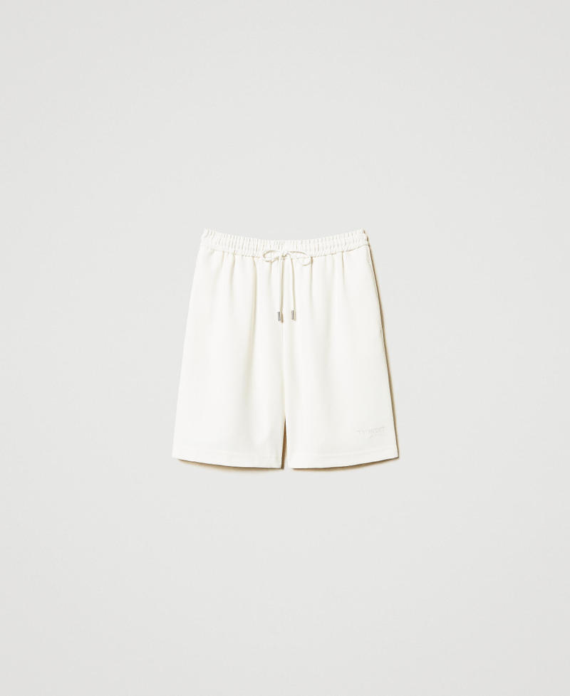 Crêpe piquet shorts Sugar White Woman 251AP2331_00632_0S