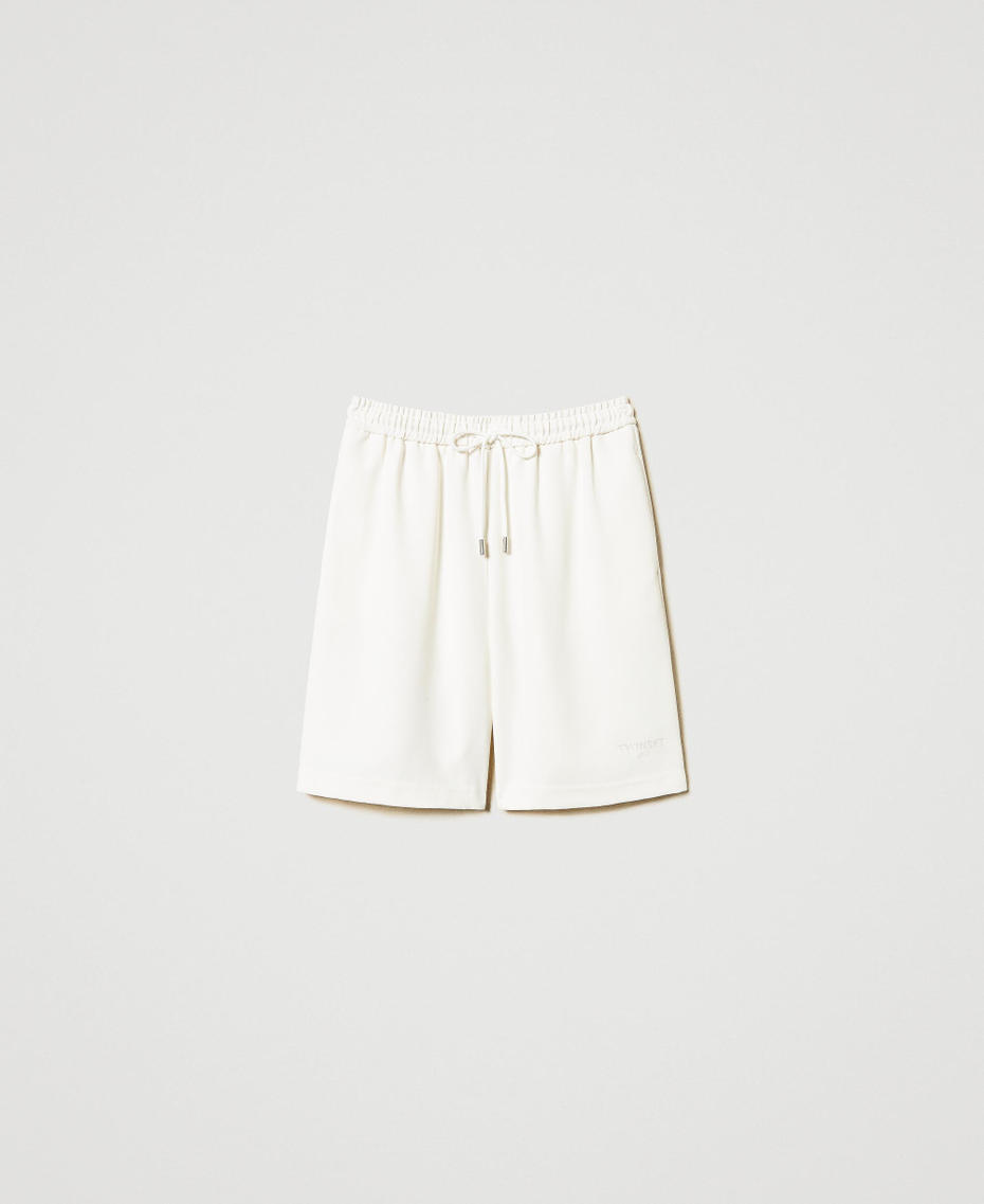 Crêpe piquet shorts Sugar White Woman 251AP2331_00632_S0