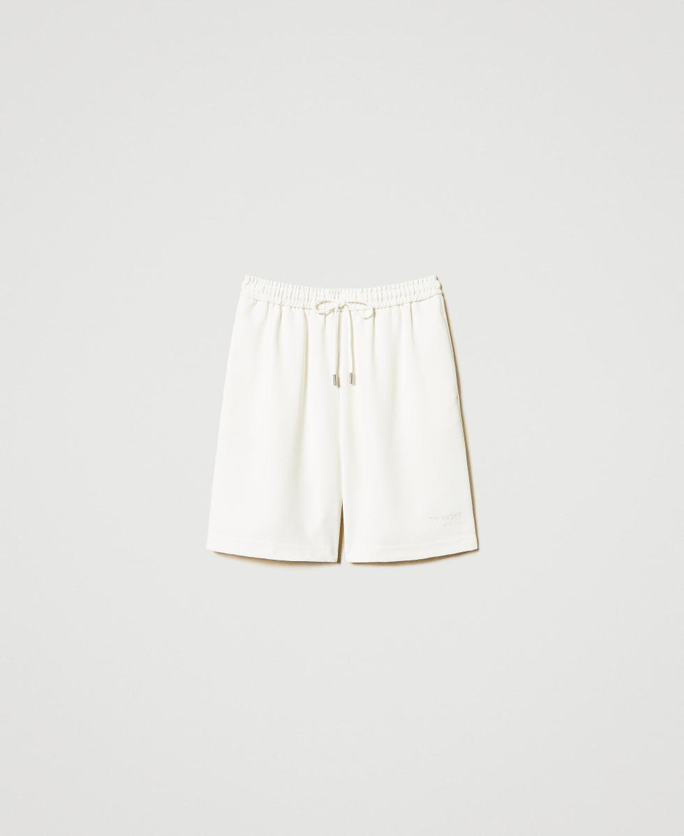 Cr&ecirc;pe piquet shorts Sugar White Woman 251AP2331_00632_S0