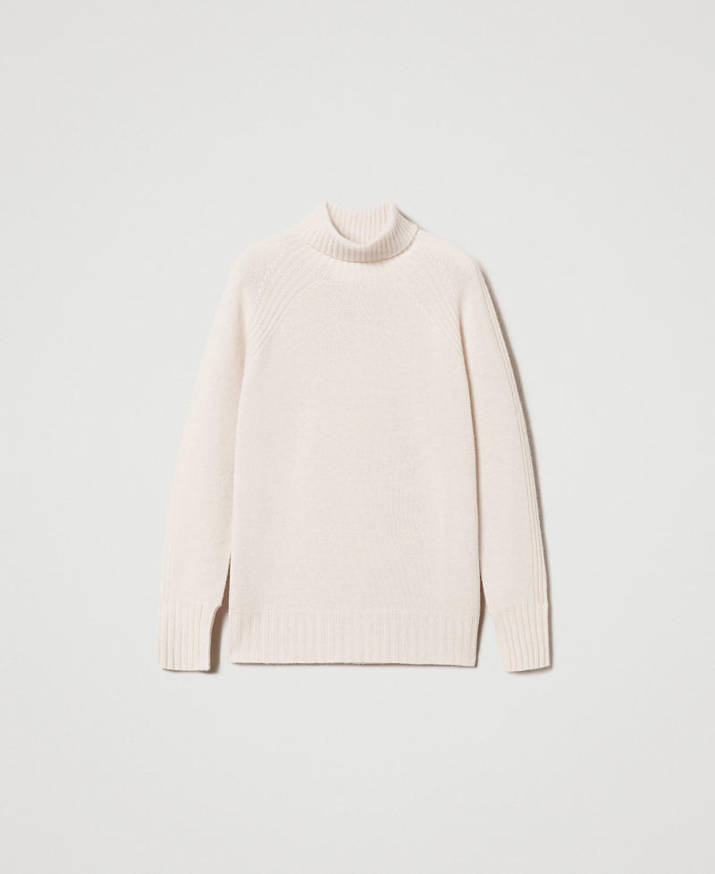 Wool and cashmere blend turtleneck jumper White Snow Woman 242TP3717_00282_S0