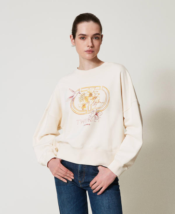 Sweatshirt with hummingbird print