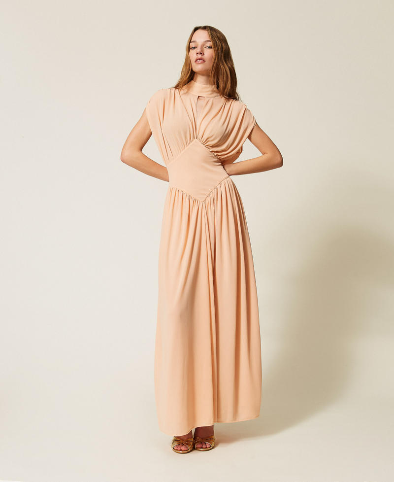 Robe longue avec fronce Rose "Candy Peach" Femme 261TP2601_00867_01