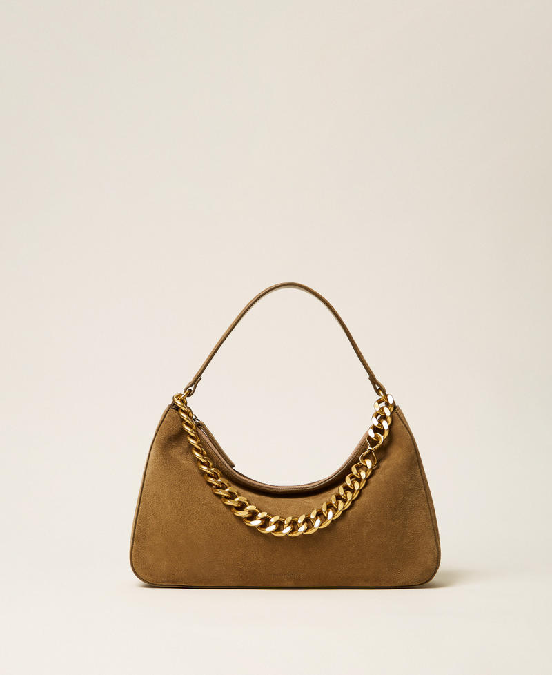 Liliane medium suede bag Olive Drab Woman 999TB7015_13802_01