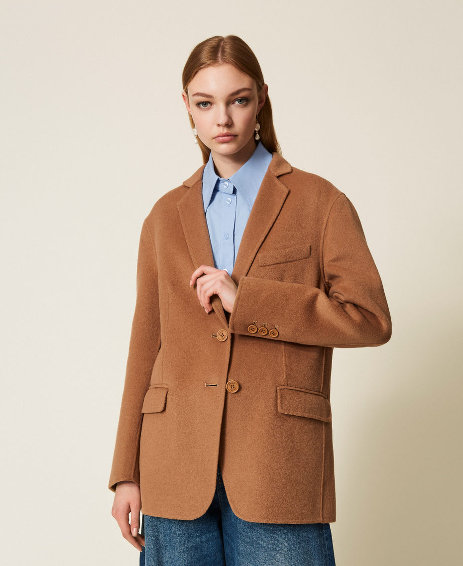 Doubled wool blazer Sandy Brown Woman 252TP2072_11754_04