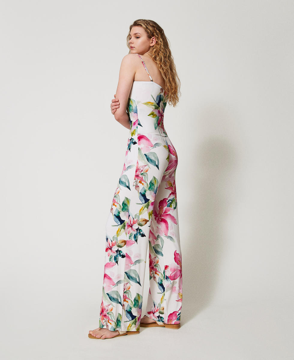 Jumpsuit-trousers with floral print Mother of Pearl/Multicolour Floral Print Woman 251LB2TDD_12194_02