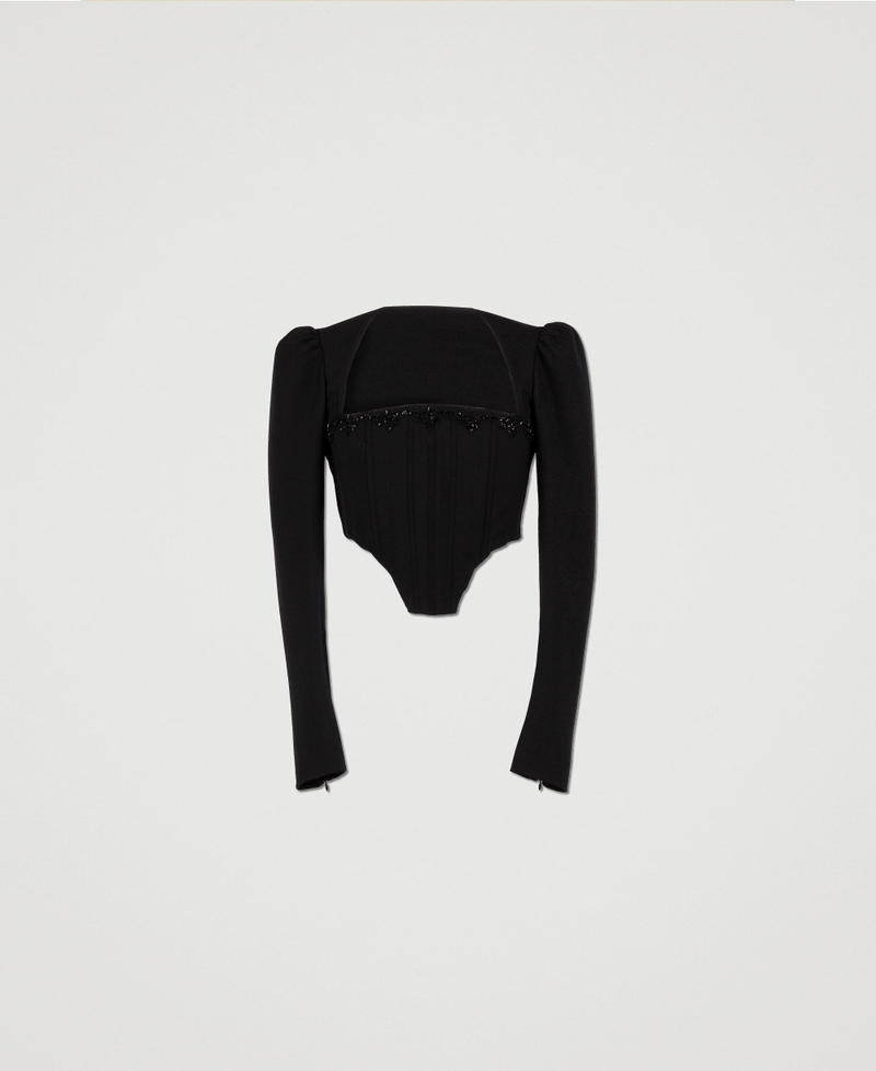 Bustier top with embroidery