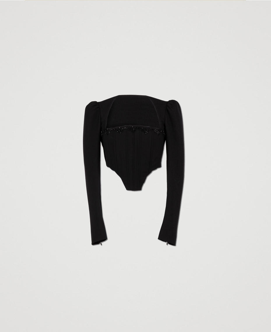 Bustier top with embroidery