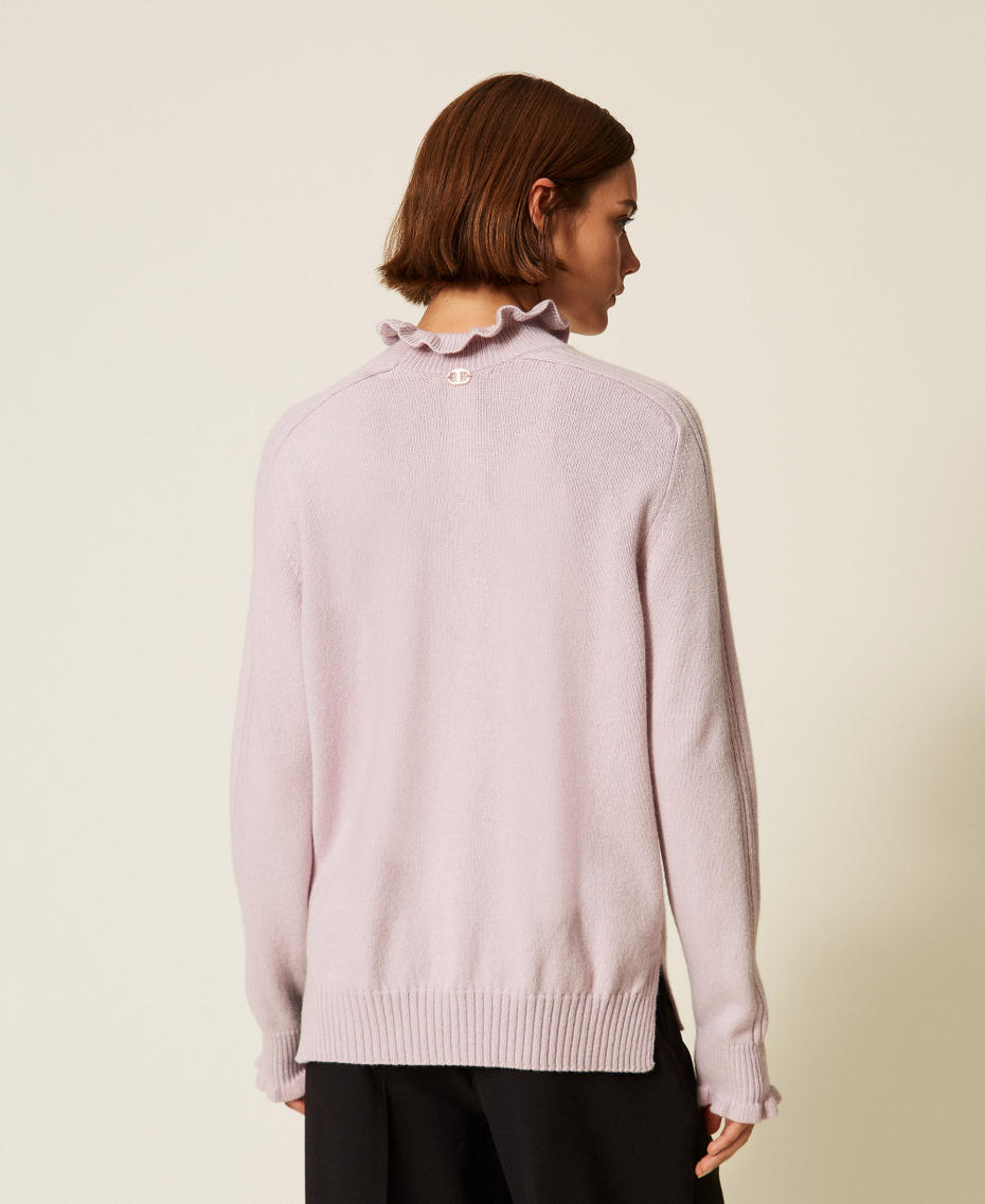 Jersey de mezcla de lana con volantes Rosa &laquo;Pink Lavender&raquo; Mujer 252TT3350_03727_03