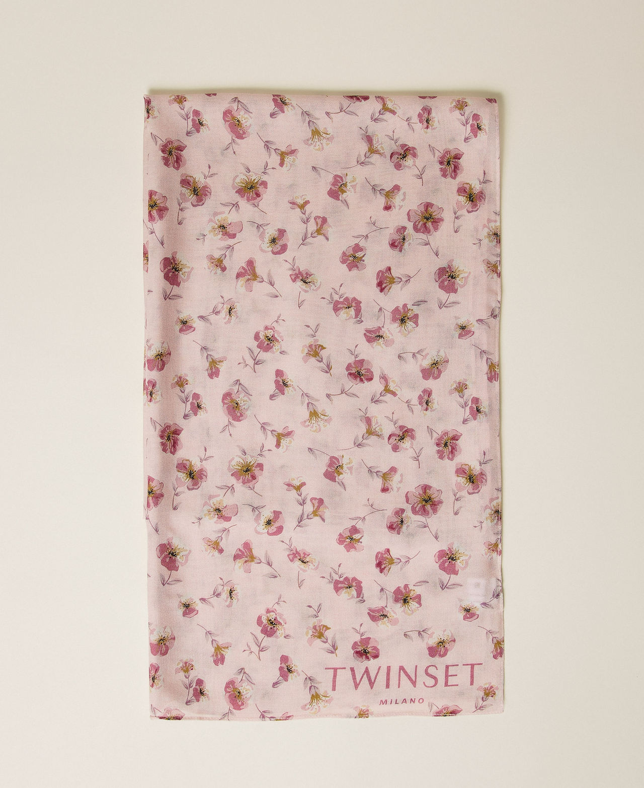 Twinset Étole florale avec logo