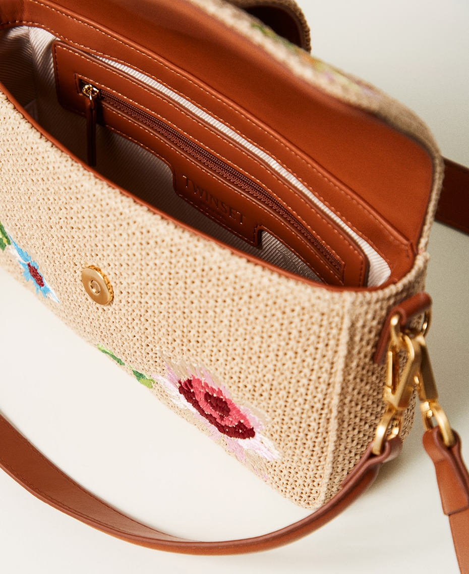 ‘Amie’ straw bag with embroidery Straw Woman 251TD8120_00193_04