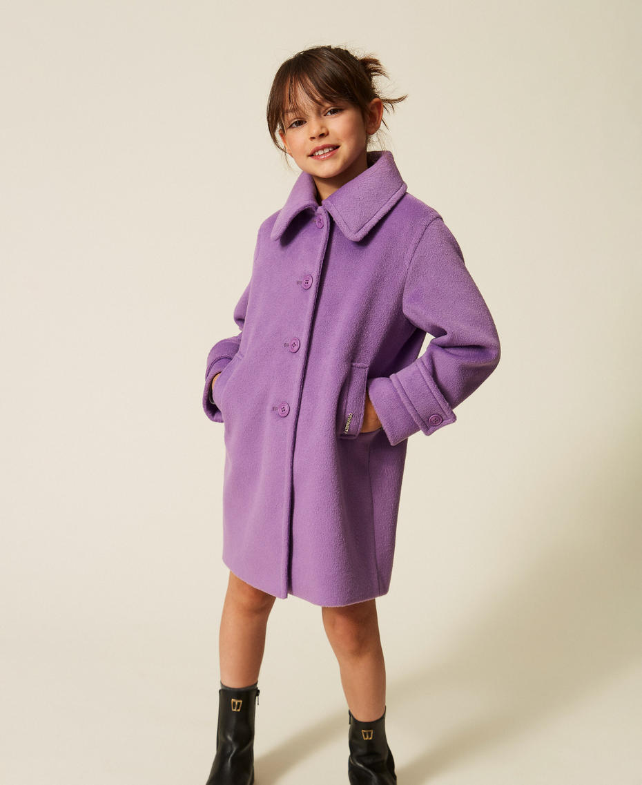 Wool cloth coat with collar &ldquo;Hyacinth&rdquo; Purple Girl 262GJ2060_11296_04