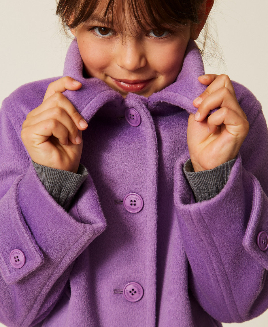 Wool cloth coat with collar &ldquo;Hyacinth&rdquo; Purple Girl 262GJ2060_11296_05
