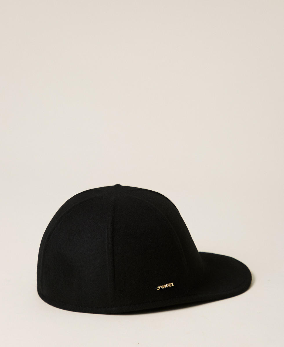 Cappello da baseball in panno di lana Nero Donna 262TA4460_00006_02