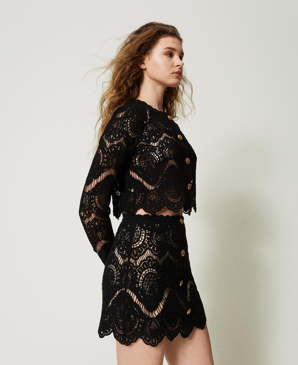 Minigonna in maglia crochet