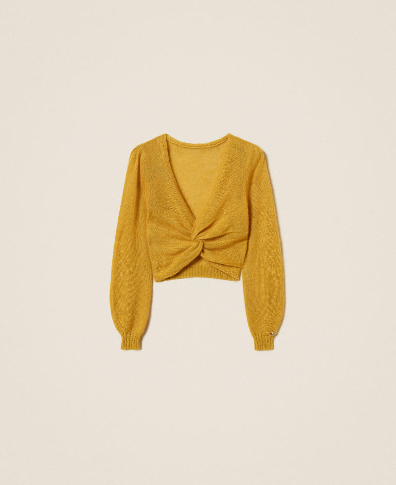  Mohair blend knit shrug Mustard Yellow Woman 252TP3525_12607_S0
