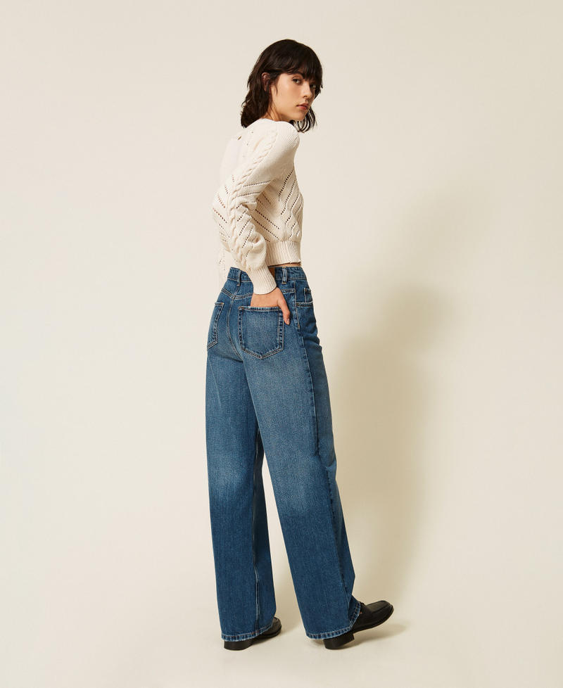 Wide leg jeans with five pockets "Mid Denim" Blue Woman 262TP2590_01611_03