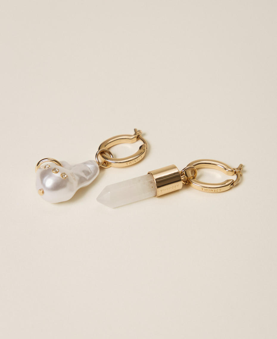 Boucles d&rsquo;oreilles asym&eacute;triques avec pendentifs New Gold Femme 261TA4051_10630_02