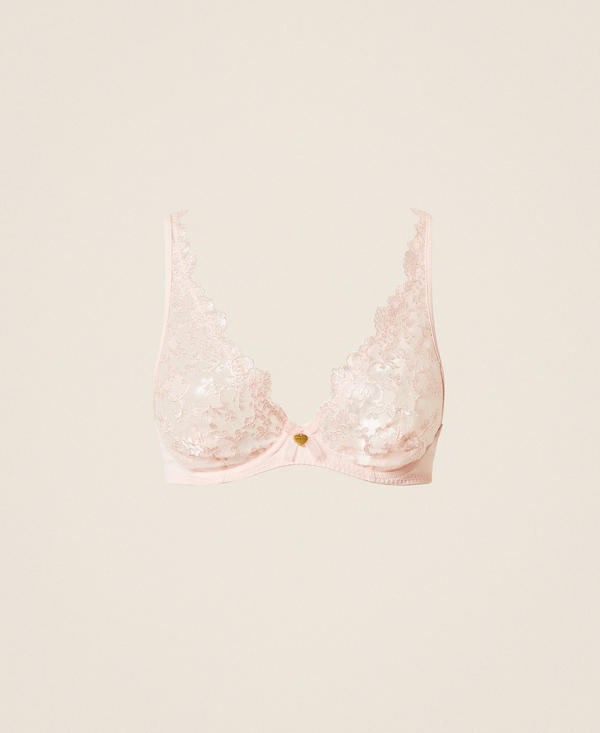 Бюстгальтер на косточках из вышитого тюля
