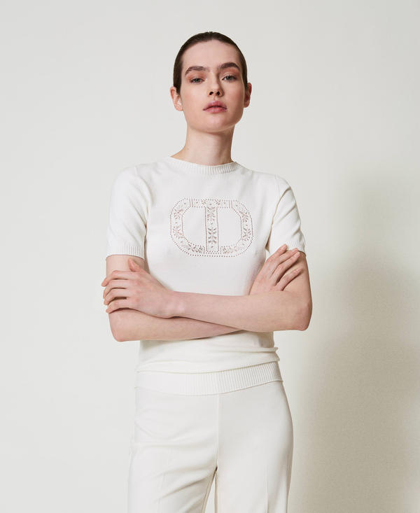 Turtleneck jumper with Oval T logo