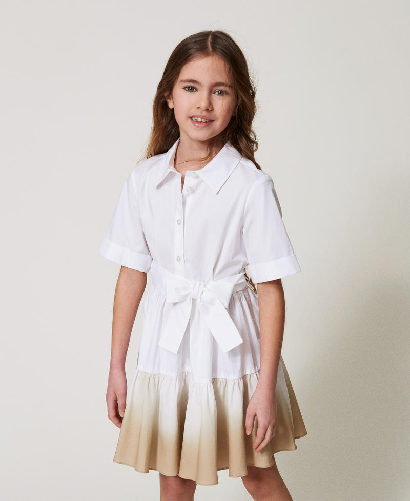 Short tie-dye shirt dress "Ice" White Girl 251GJ2430_00808_02