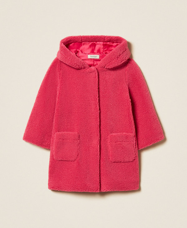 Girls' plush coat with bows