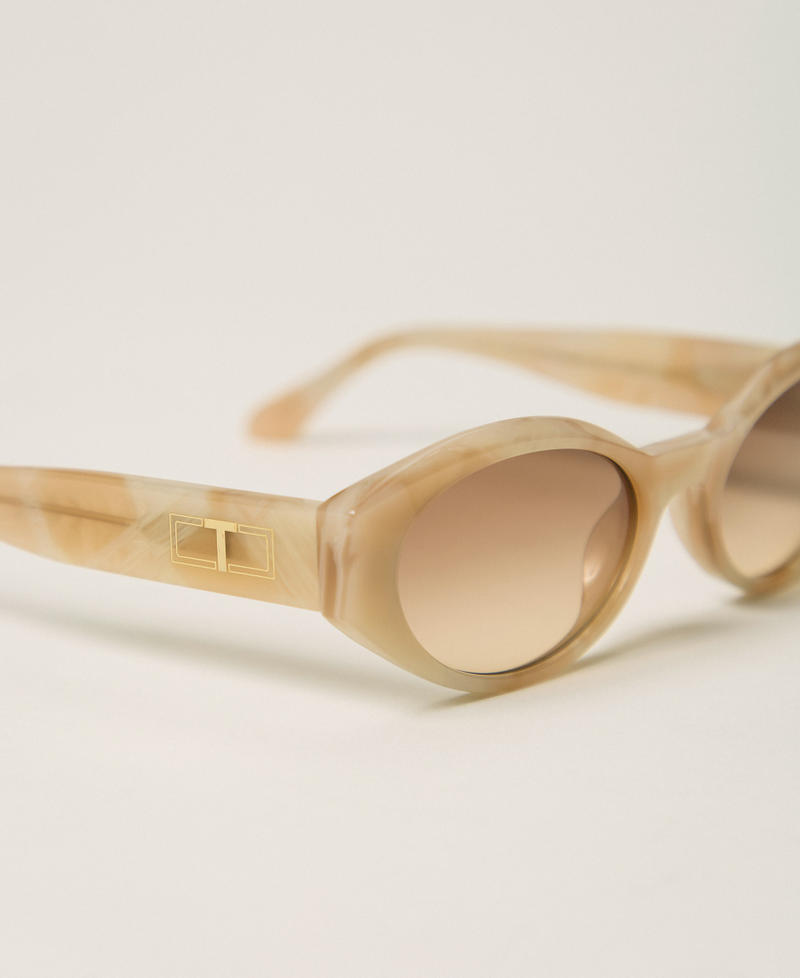 Oval-shaped acetate sunglasses Woman 999TZ5091_14151_03