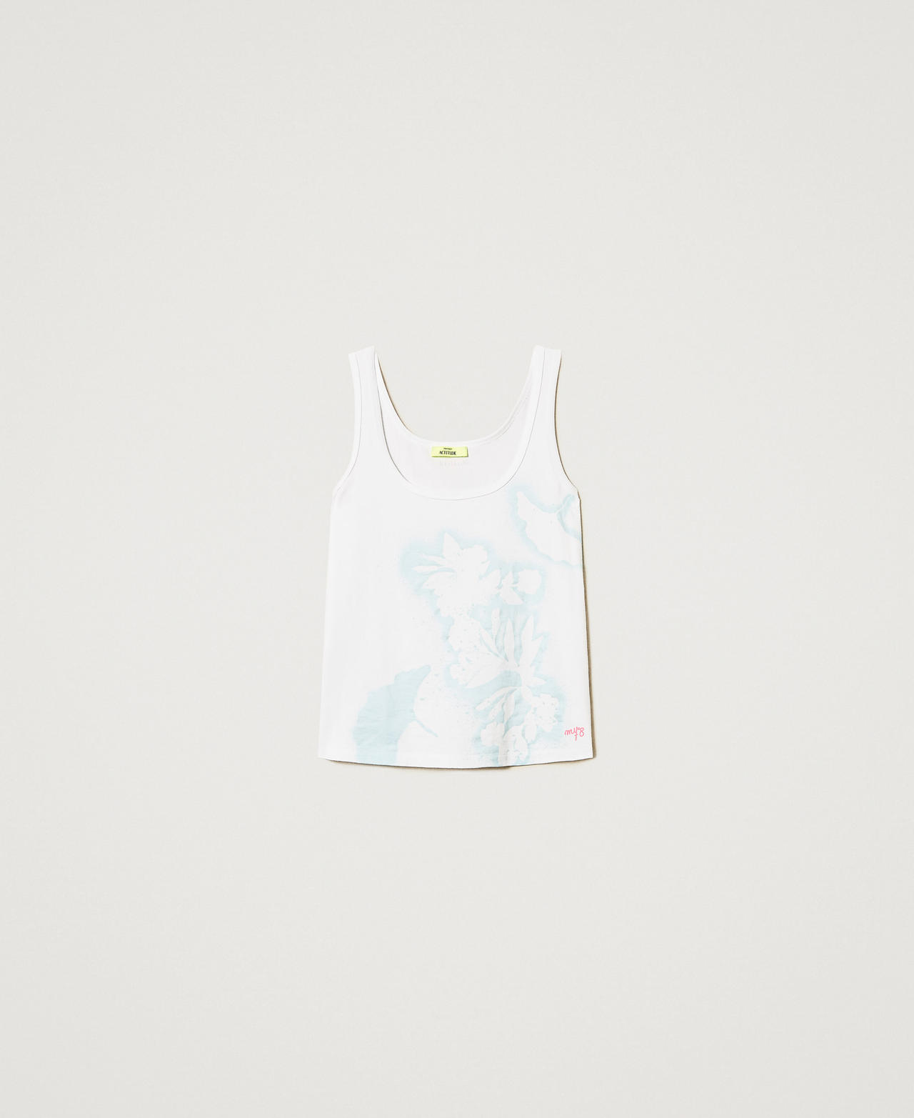 MYFO vest top with print Papers/Stencil Baby Blue Flower Print Woman 251AQ2140_12516_0S