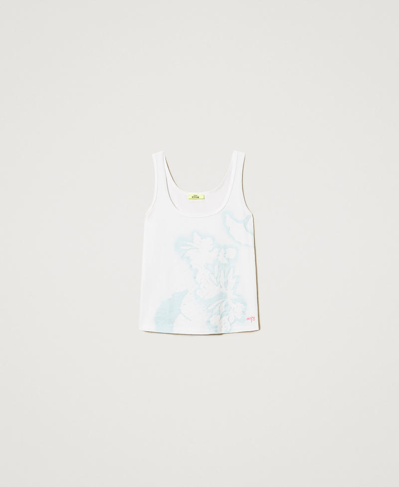 MYFO vest top with print Papers/Stencil Baby Blue Flower Print Woman 251AQ2140_12516_0S