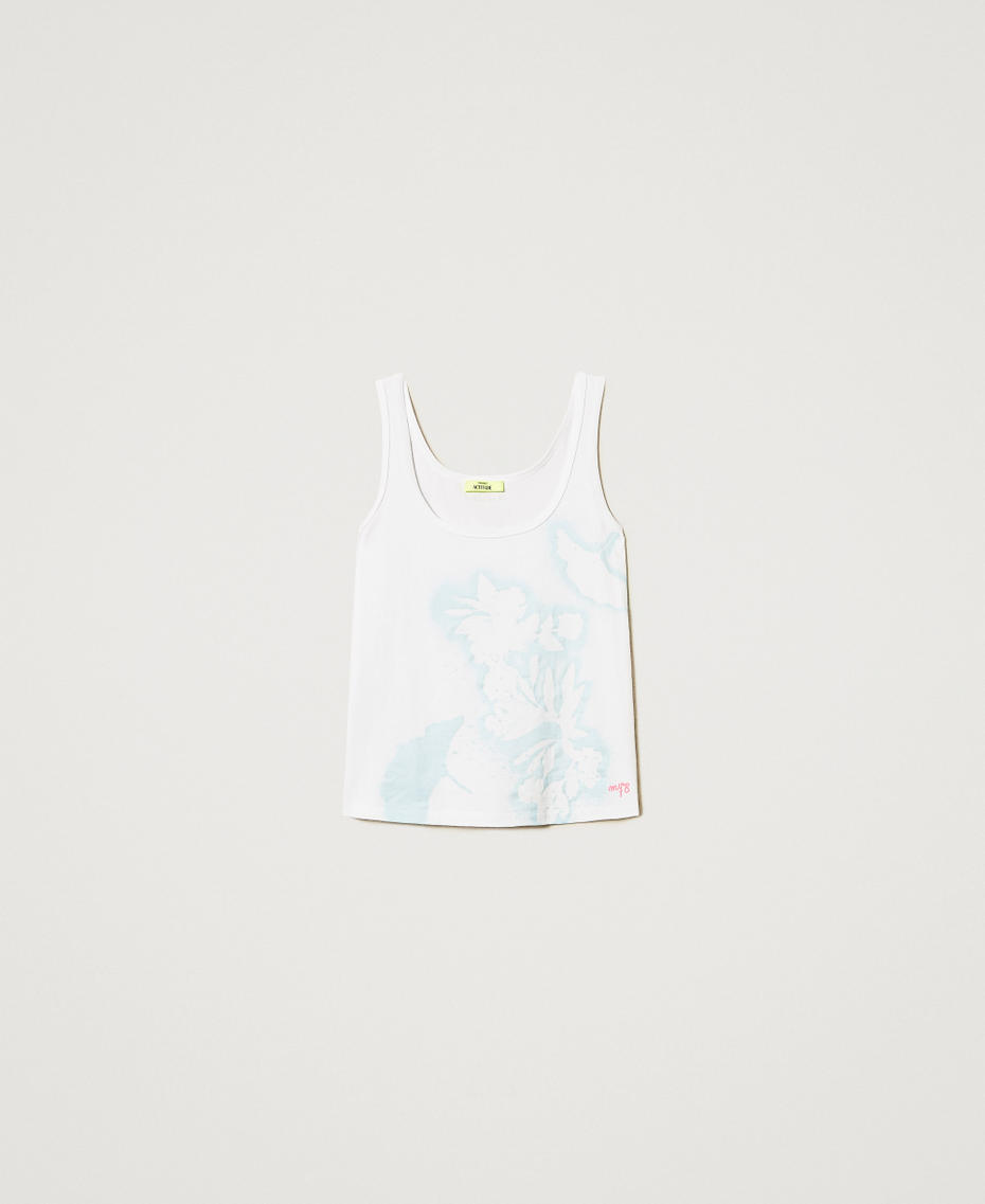 MYFO vest top with print Papers/Stencil Baby Blue Flower Print Woman 251AQ2140_12516_S0