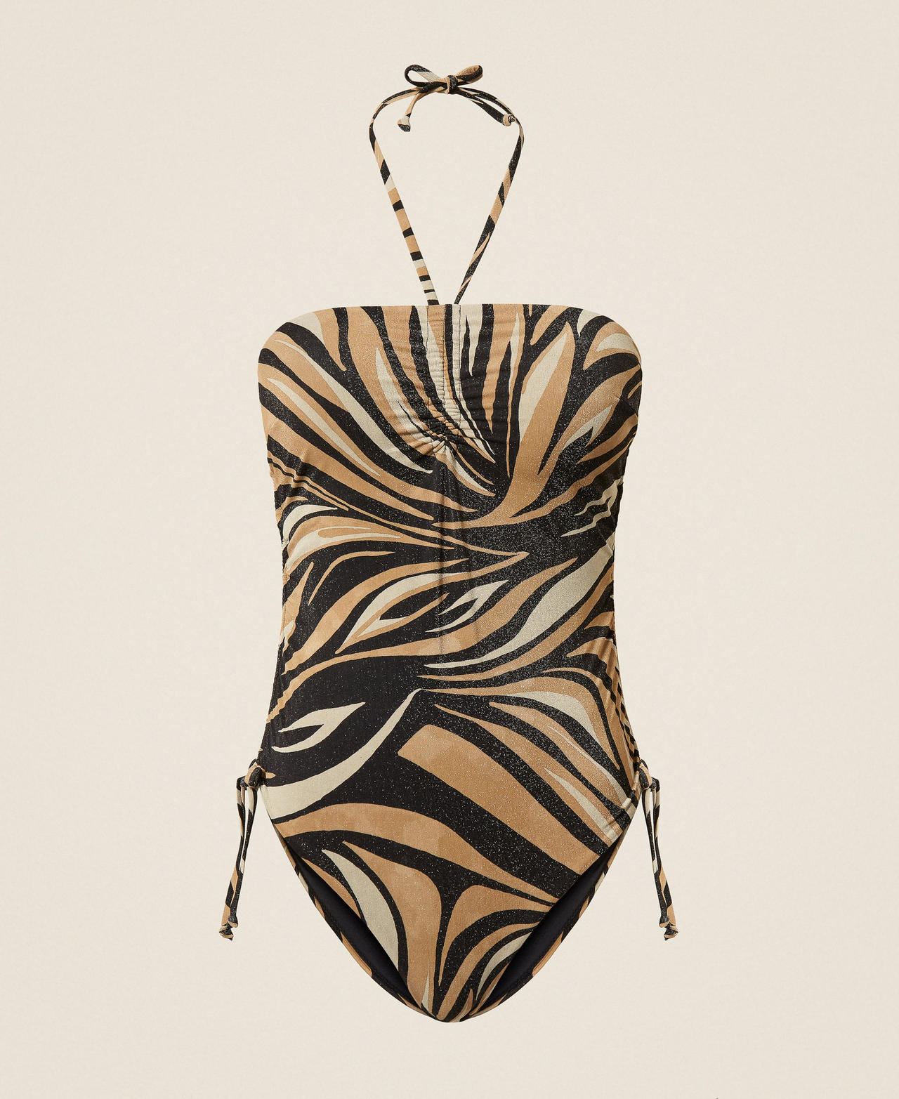 Maillot de bain une pièce avec lurex et imprimé