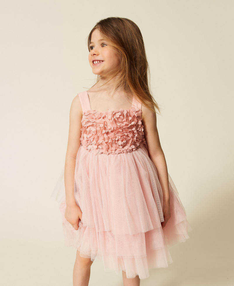 Abito corto baby in tulle a balze Pink Dancer Bambina 261GB2104_10021_01