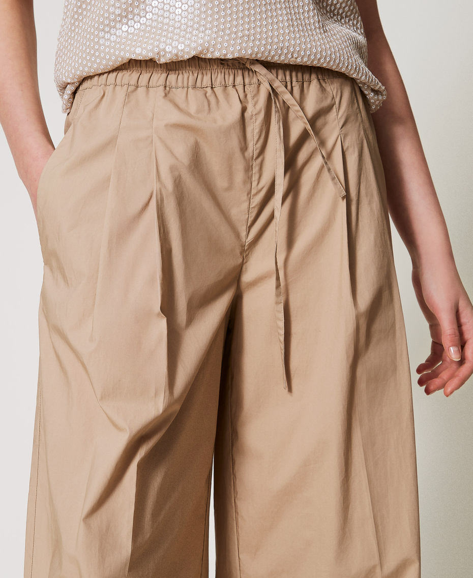 Poplin palazzo trousers Rope Beige Woman 251TT2120_12145_04