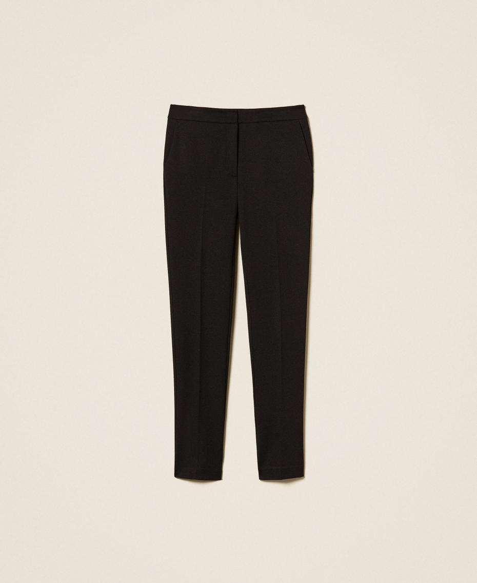 Cigarette trousers with ironed crease Black Woman 252TP2605_00006_S0