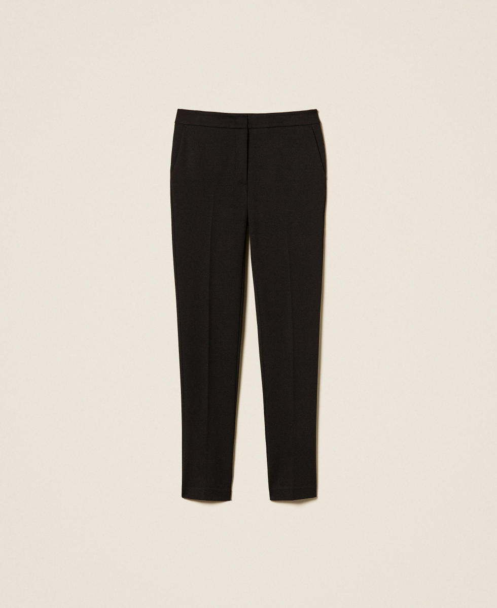 Cigarette trousers with ironed crease Black Woman 252TP2605_00006_S0