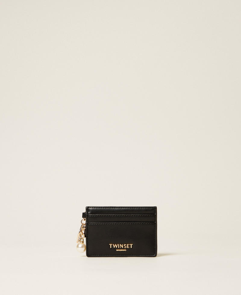 Card holder with branded charms Black Woman 252TL8021_00006_01