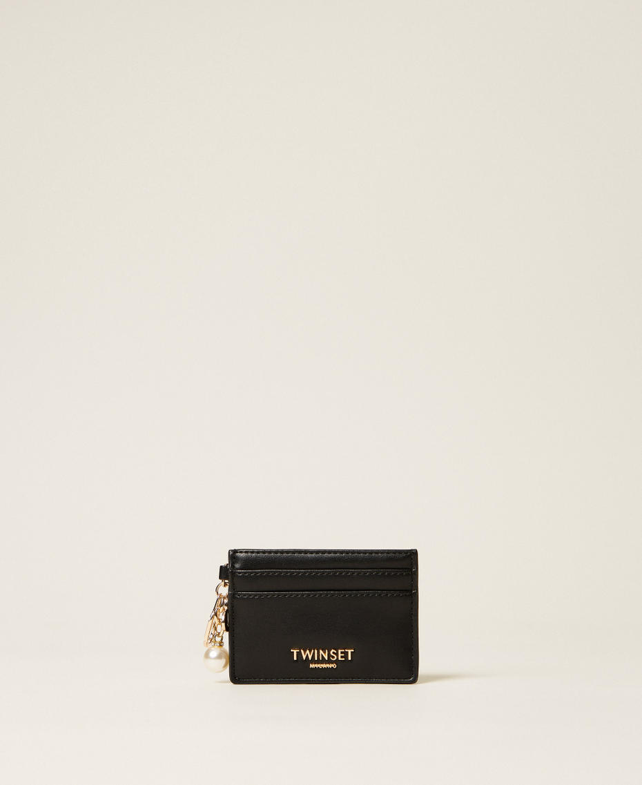 Card holder with branded charms Black Woman 252TL8021_00006_01