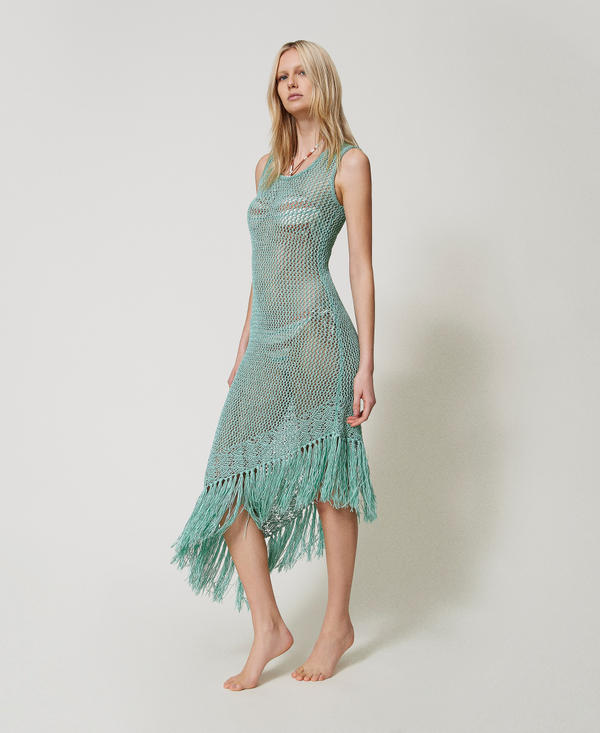 Long mesh knit dress