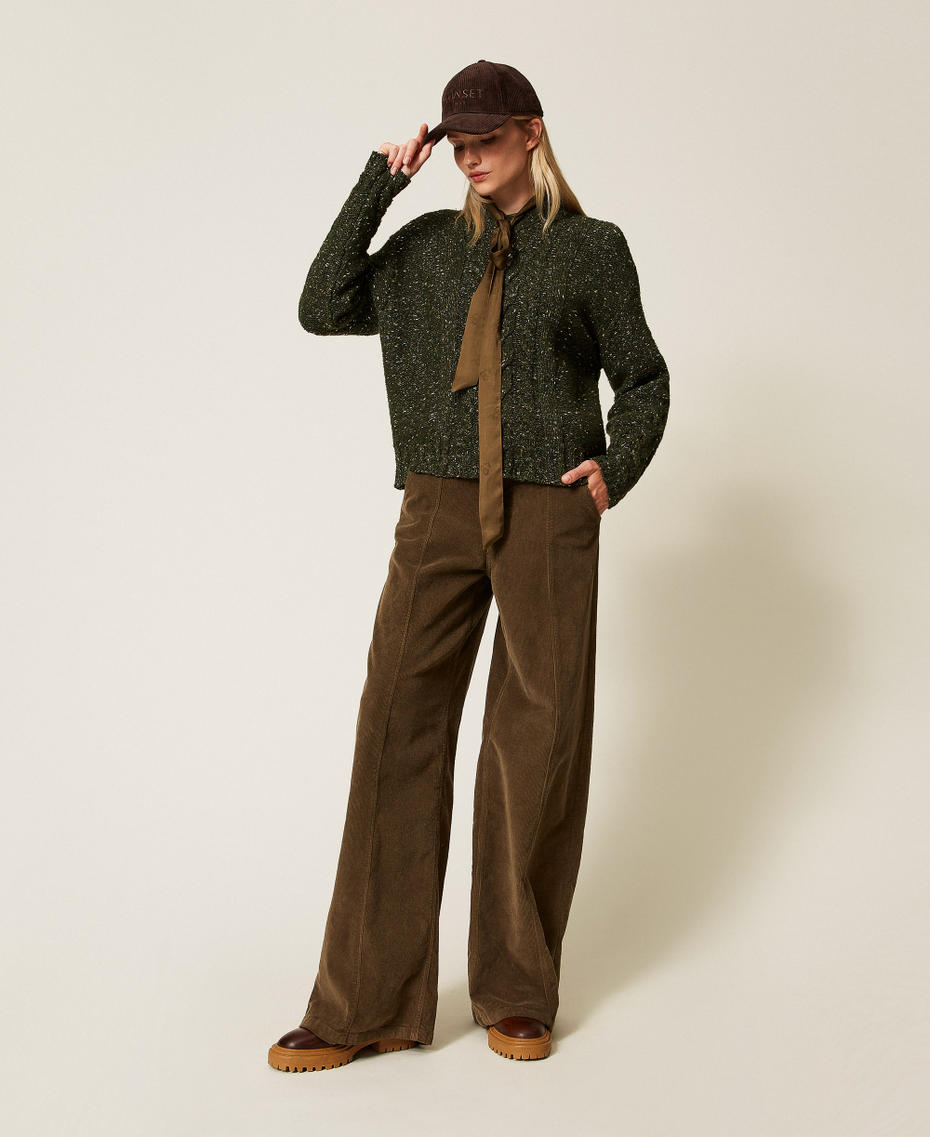 Jacquard satin shirt Beech Green Woman 252TT2361_12537_T0