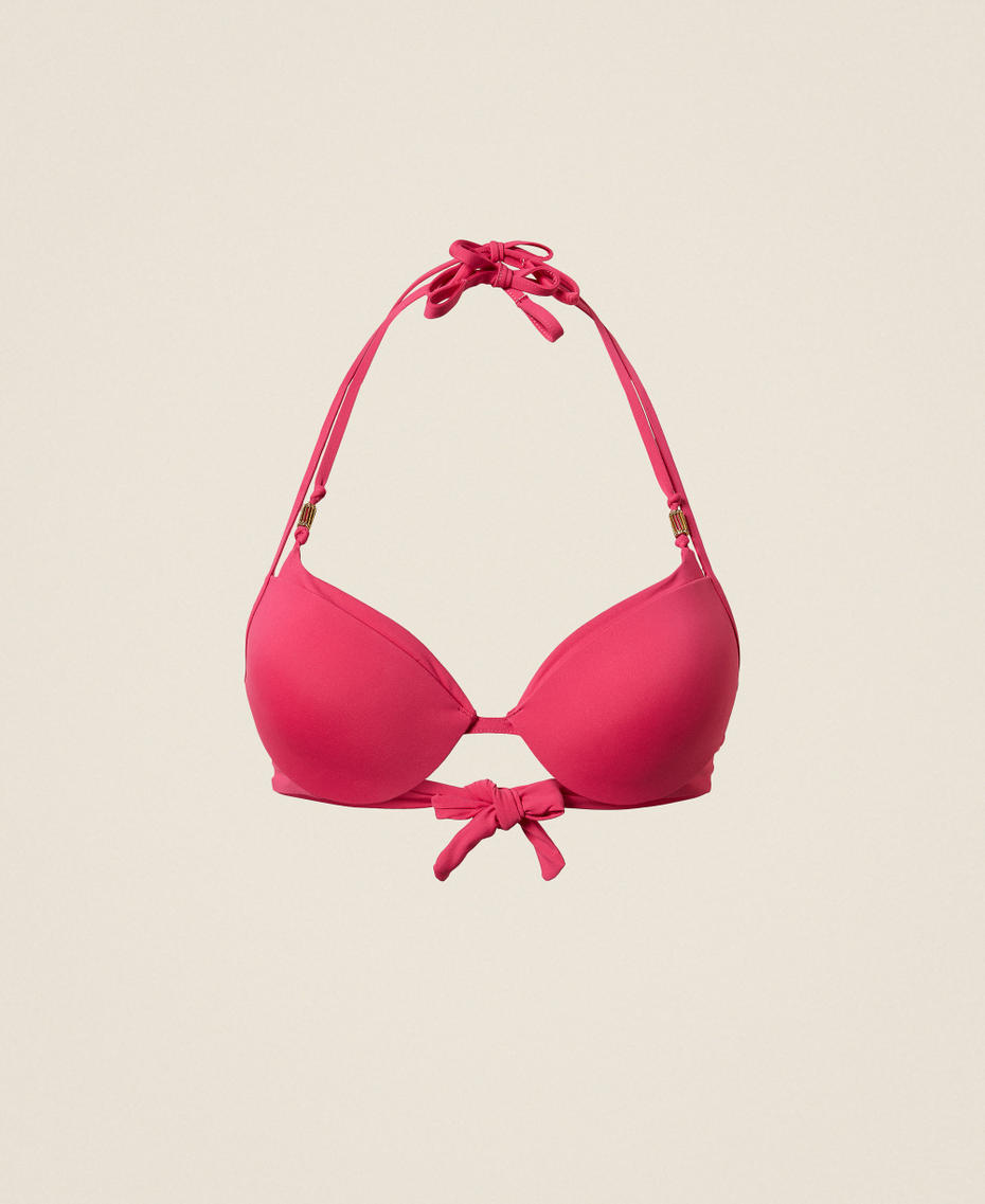 Push-up trompe l'oeil bikini top Cyclamen Fuchsia Woman 261LBMV44_13188_S0