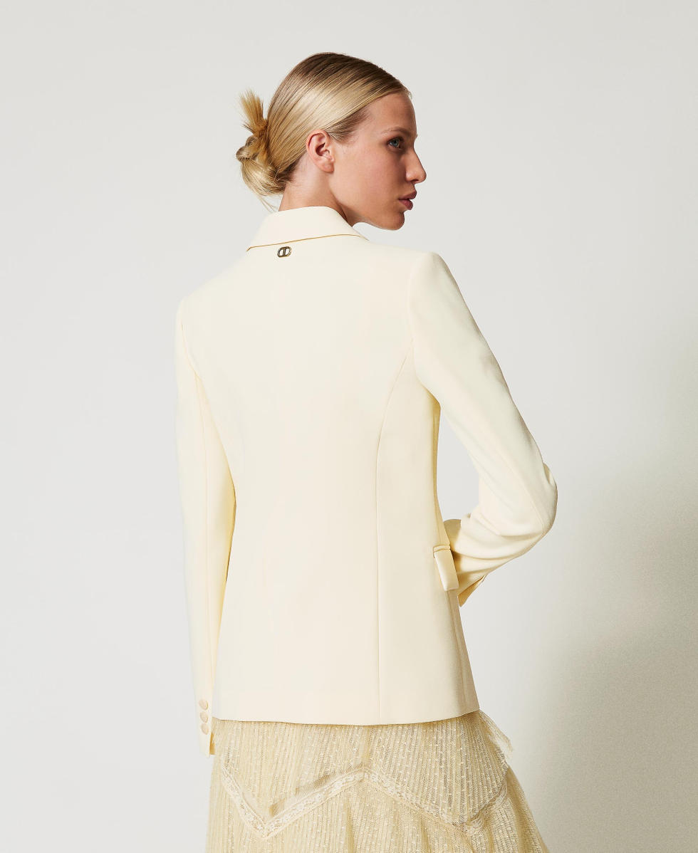 Blazer en cr&ecirc;pe fluide Vanille Femme 251TP2100_12143_03