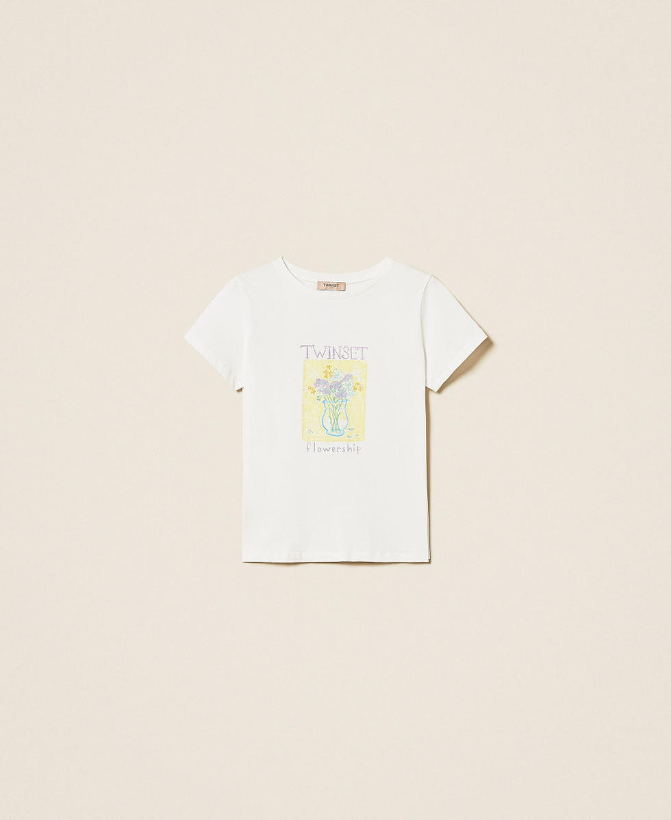 Regular T-shirt with print White Woman 261TP2341_00001_S0